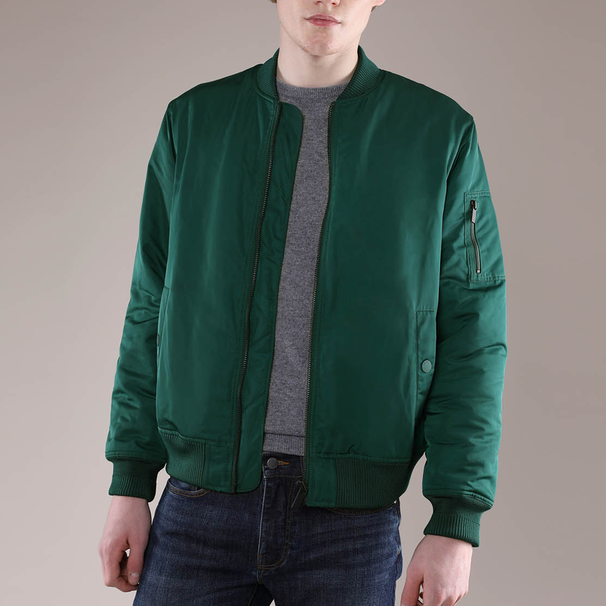 Recycled polyester bomber jacket