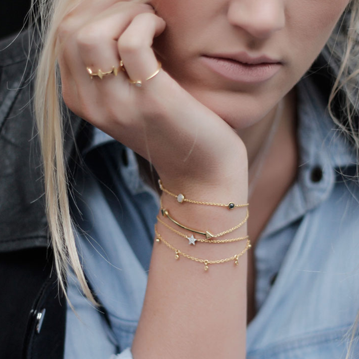 Gold Pave Star Bracelet