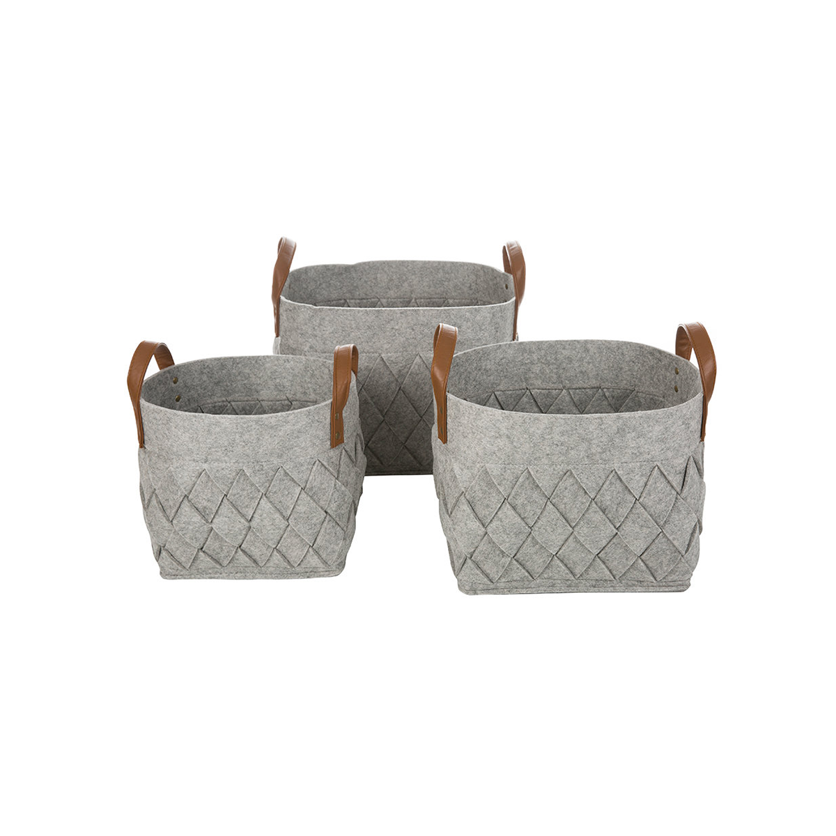 Grey felt baskets