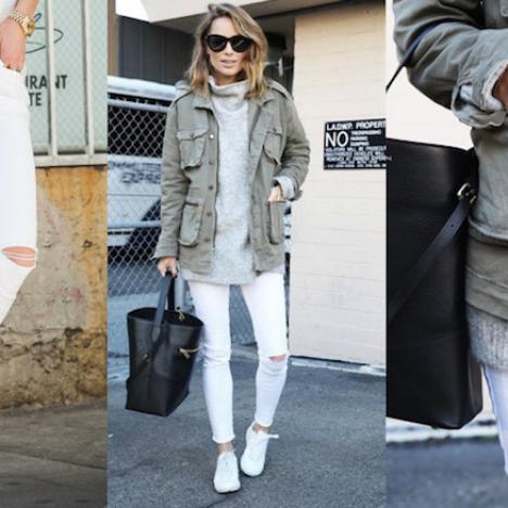 How to wear White Jeans in Winter