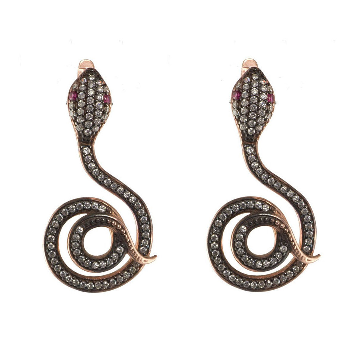 Rose Snake Earrings