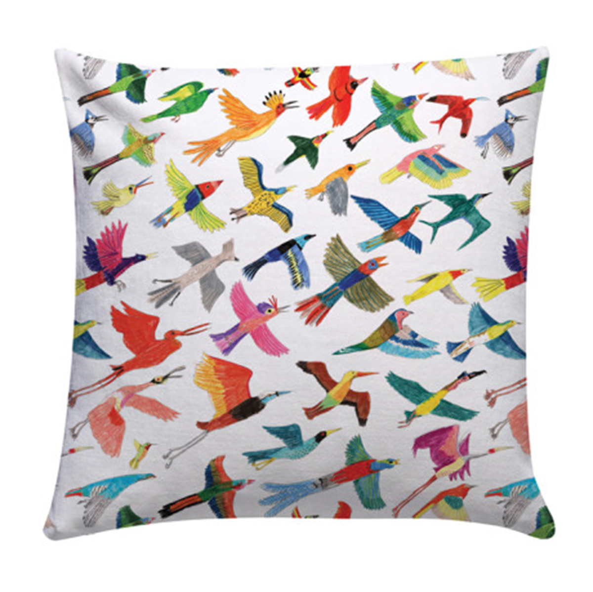 Colourful birds cushion