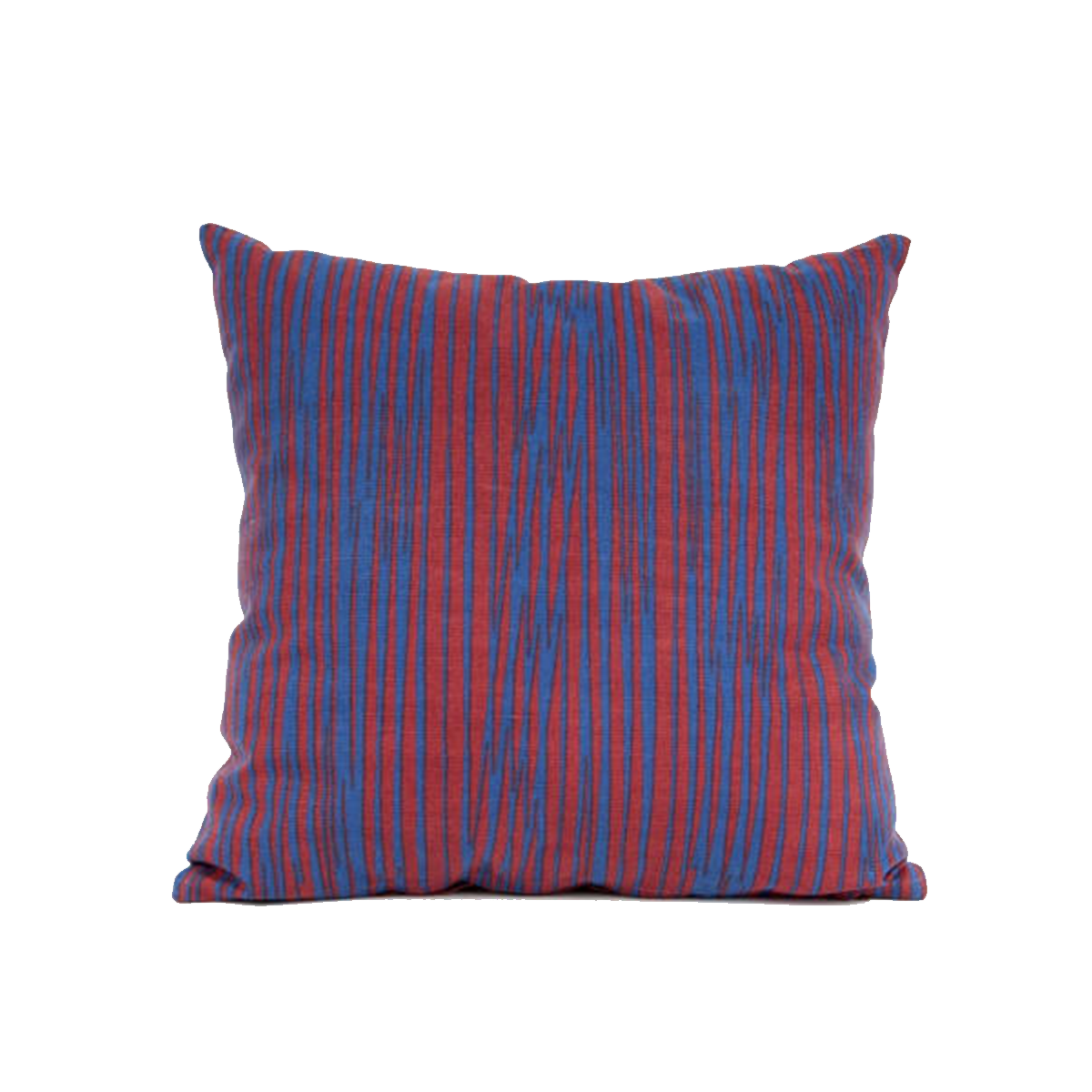Red and blue lined cushion